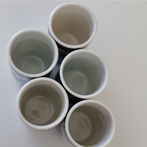 Oriental Asian Blue Floral Tea Creamer Cups Set #1141 - Picture 15 of 16